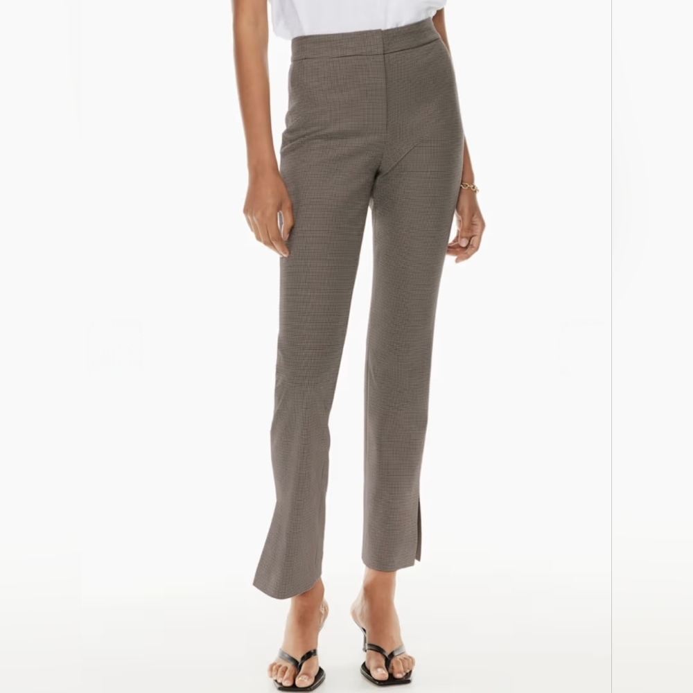 Babaton Aritzia Numero Houndstooth Split Ankle Slim Pants Size 6